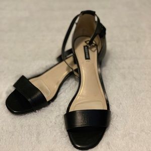 Alex Marie Black Leather Sandals